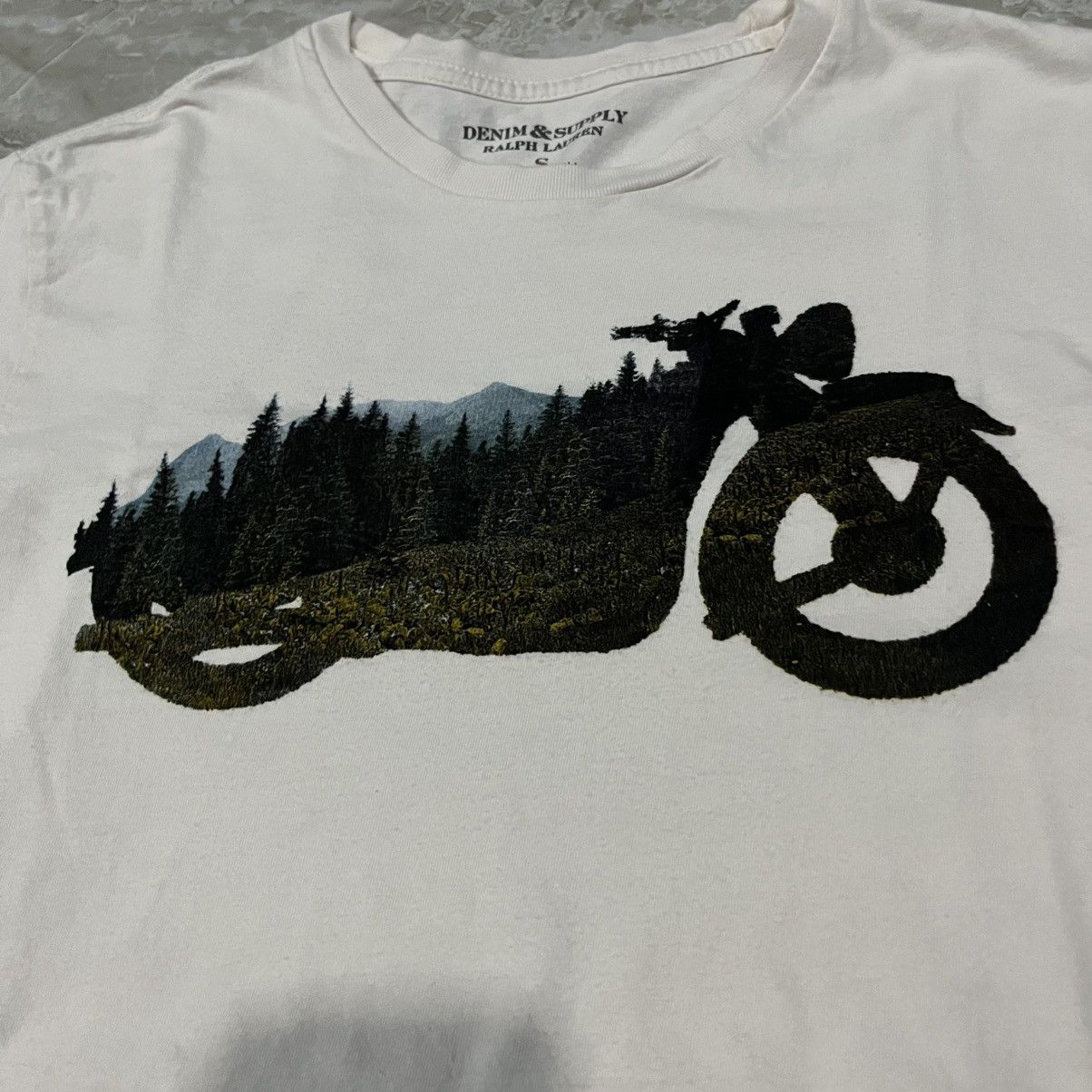 Denim & Supply Ralph Lauren × Polo Ralph Lauren × Ralph Lauren Denim & Supply Ralph Lauren Motorcycle White T-shirt Size US S / EU 44-46 / 1 - 2 Thumbnail