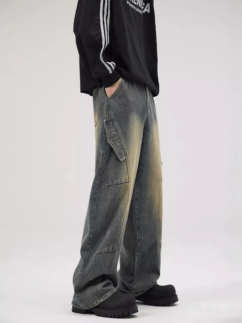Japanese Brand × Jean Vintage distressed washed loose straight baggy jeans Size US 32 / EU 48 - 3 Thumbnail