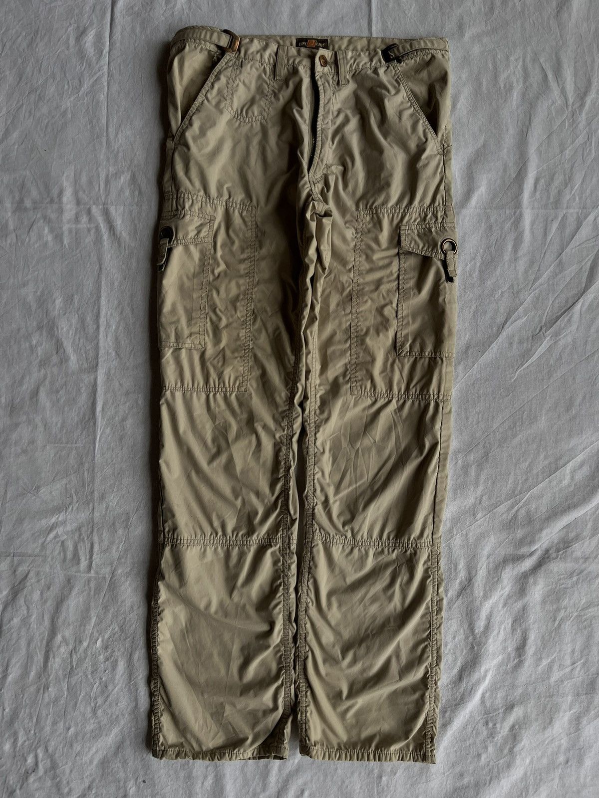 Japanese Brand Vintage Y2K Tech Cargo Pants – Khaki Nylon Utility Size US 32 / EU 48 - 1 Thumbnail