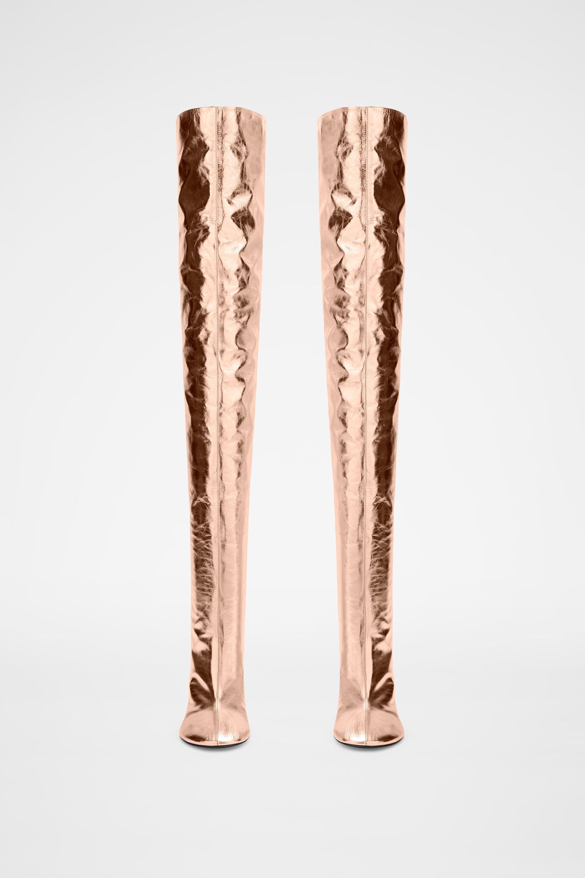 Jil Sander o1y1025 Leather Boots in Rose Gold Size US 7 / IT 37 - 4 Thumbnail