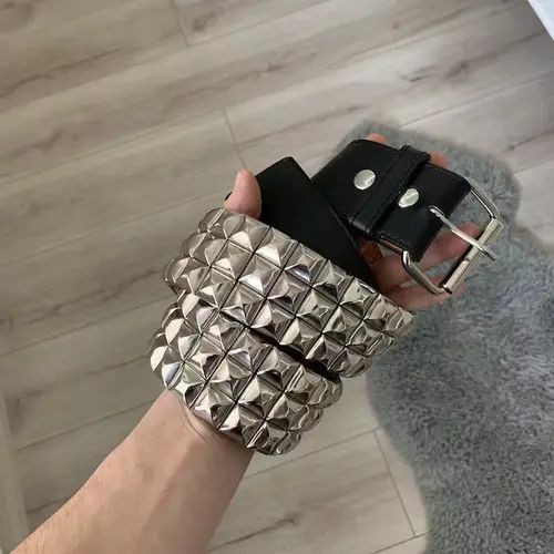 Japanese Brand × Vintage Funky Punk Steel Leather Studded Belt Size ONE SIZE - 2 Thumbnail