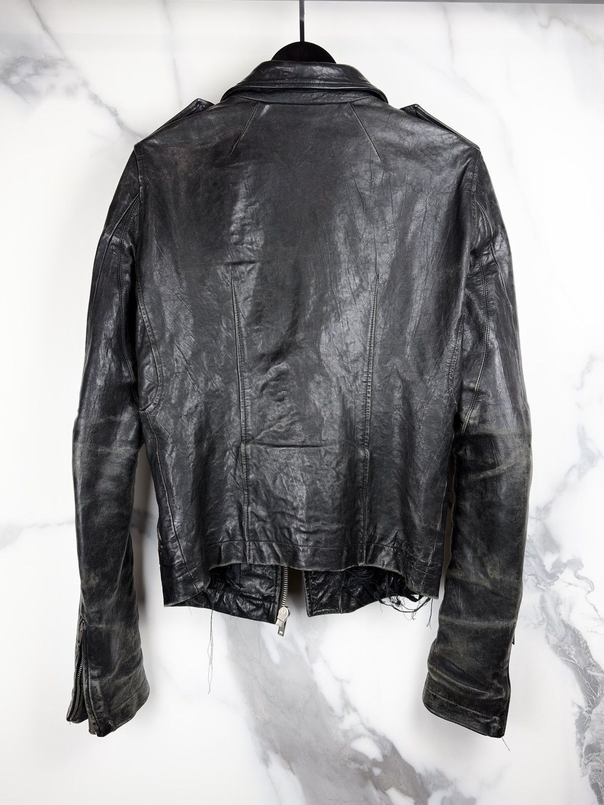 Rick Owens FW09 Rick Owens Crust Hammered Lamb Stooges Leather Jacket Size US S / EU 44-46 / 1 - 2 Thumbnail