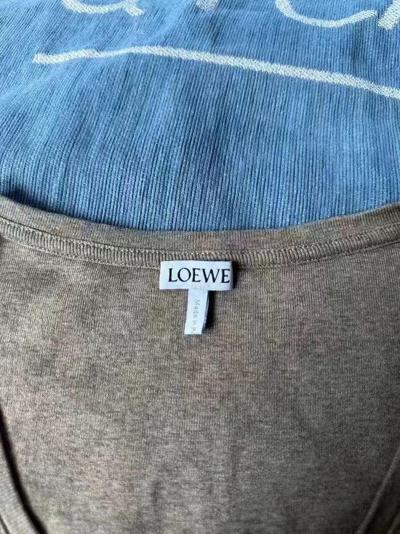 Loewe LOEWE Kaki brown embroidered logo vest Size L / US 10 / IT 46 - 2 Thumbnail