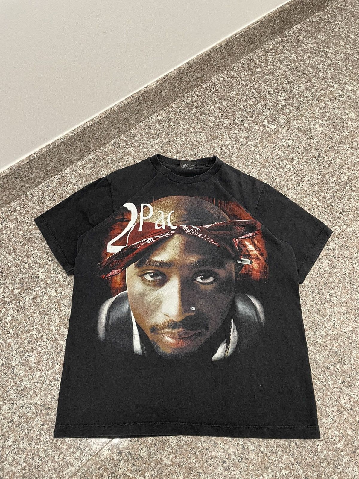 Pre-owned Band Tees X Rap Tees Vintage 90's 2pac Rap T-shirt Hip Hop Crazy In Black