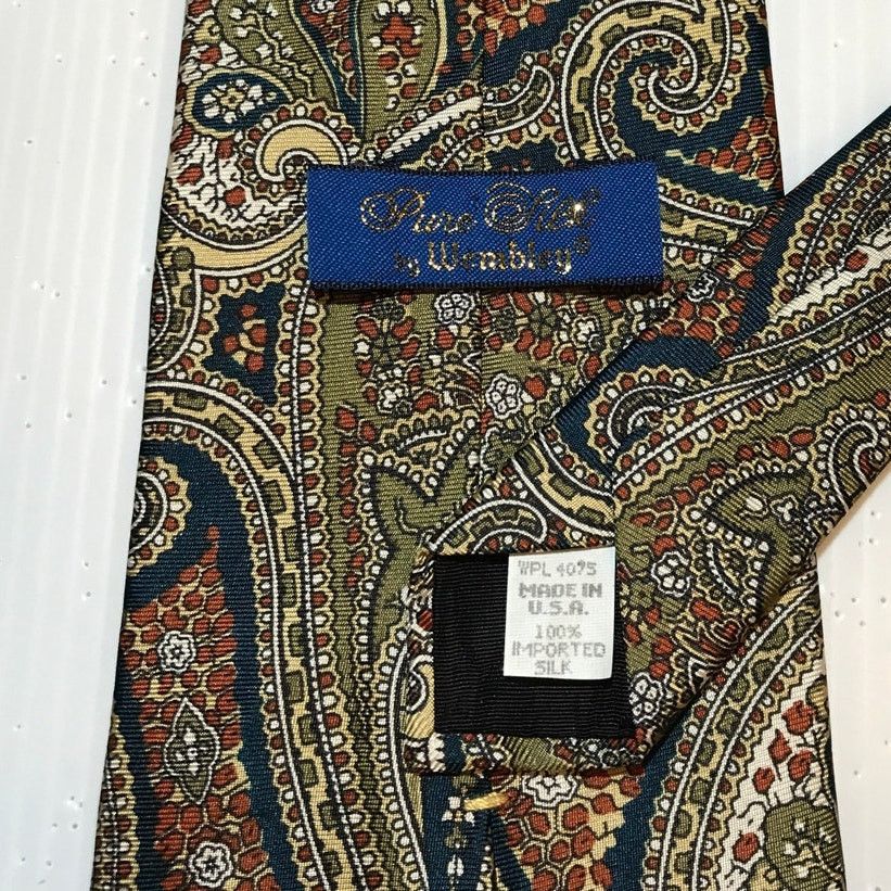 Other Wembley Gold Paisley Classic Wide Men Necktie Size ONE SIZE - 4 Thumbnail
