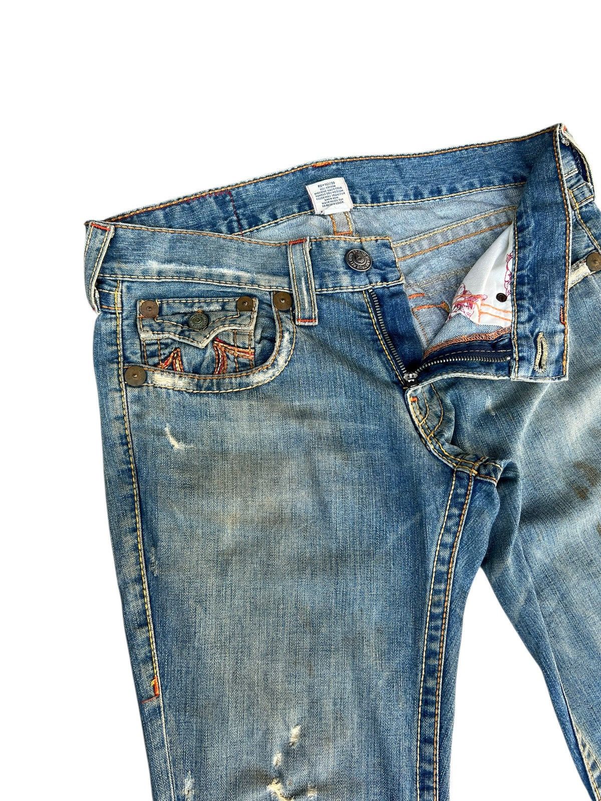 True Religion 2000s True Religion Joey Big T Dirty Mud Denim Flare Jeans Size US 33 - 8 Thumbnail