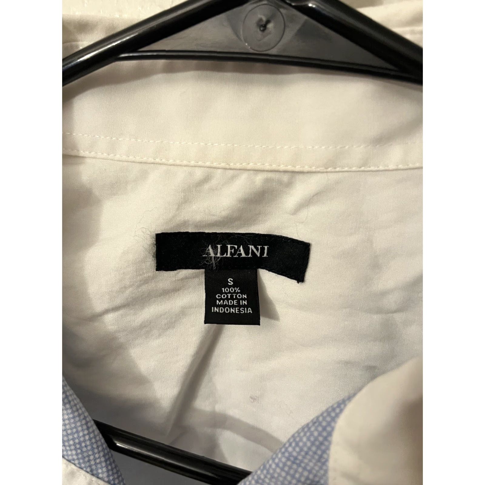 Alfani ALFANI Slim Fit Button-Up Shirt Geometric Pattern Long Sleeve Men’s Small White Size US S / EU 44-46 / 1 - 3 Thumbnail