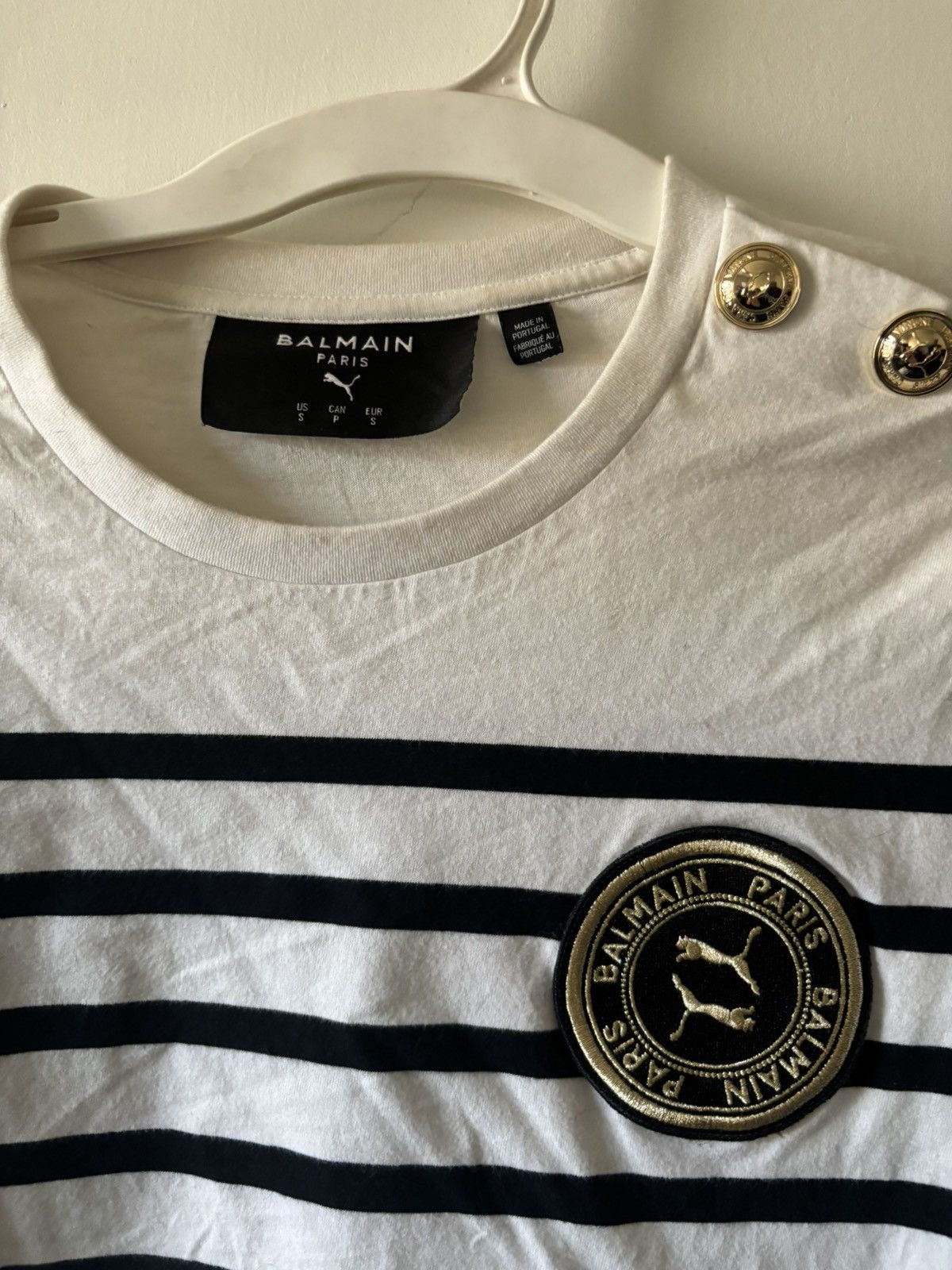 Balmain × Puma Balmain x puma distressed tee shirt Size S / US 4 / IT 40 - 3 Thumbnail