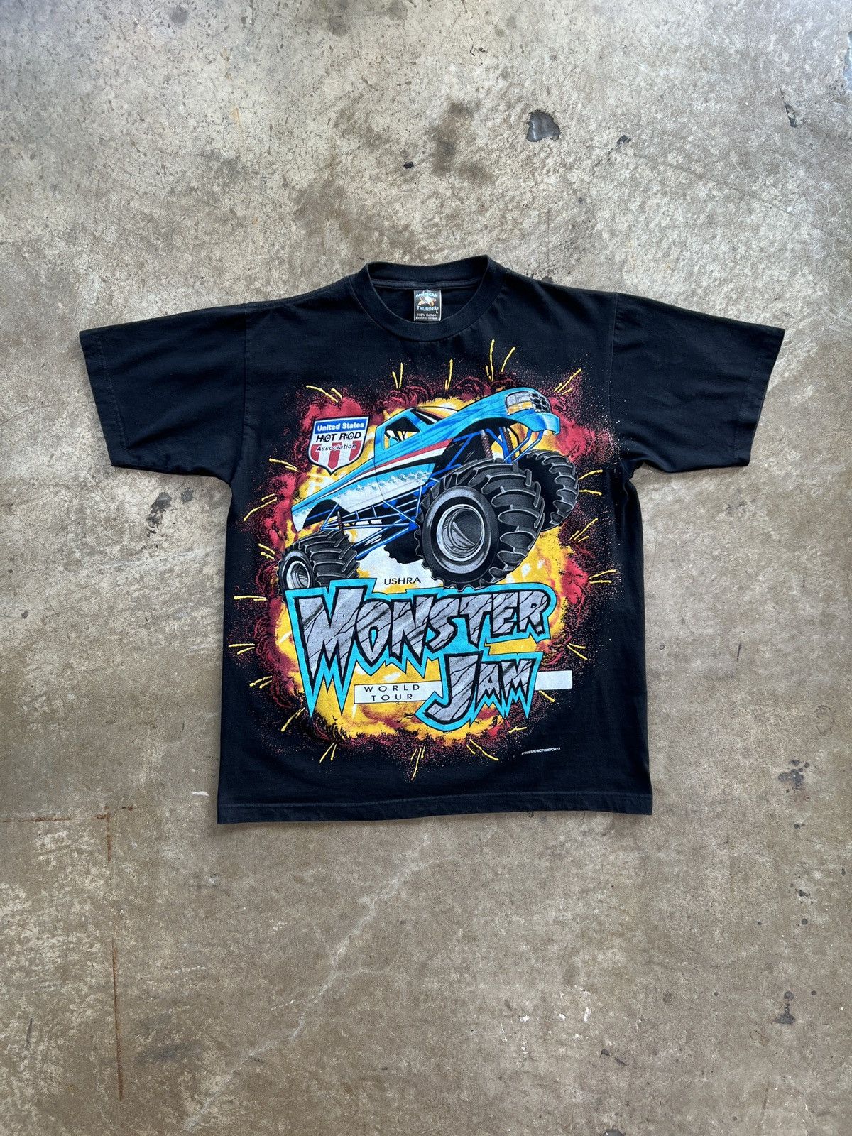 Vintage Vintage 90s USHRA Monster Jam World Tour American Tee Large Size US L / EU 52-54 / 3 - 2 Thumbnail