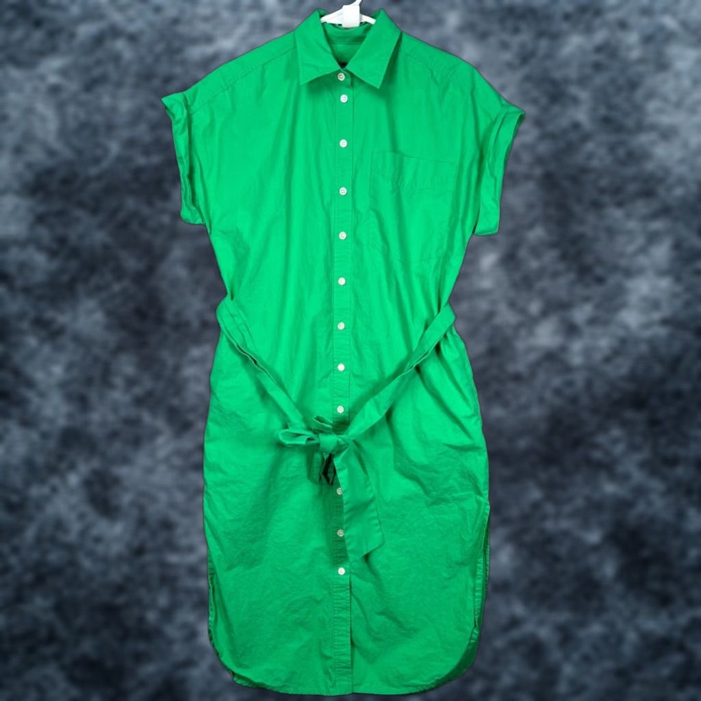 Banana Republic VINTAGE Banana Republic Womens XS Green Button-Down Shirt Dress 100% Cotton Size XS / US 0-2 / IT 36-38 - 1 Thumbnail