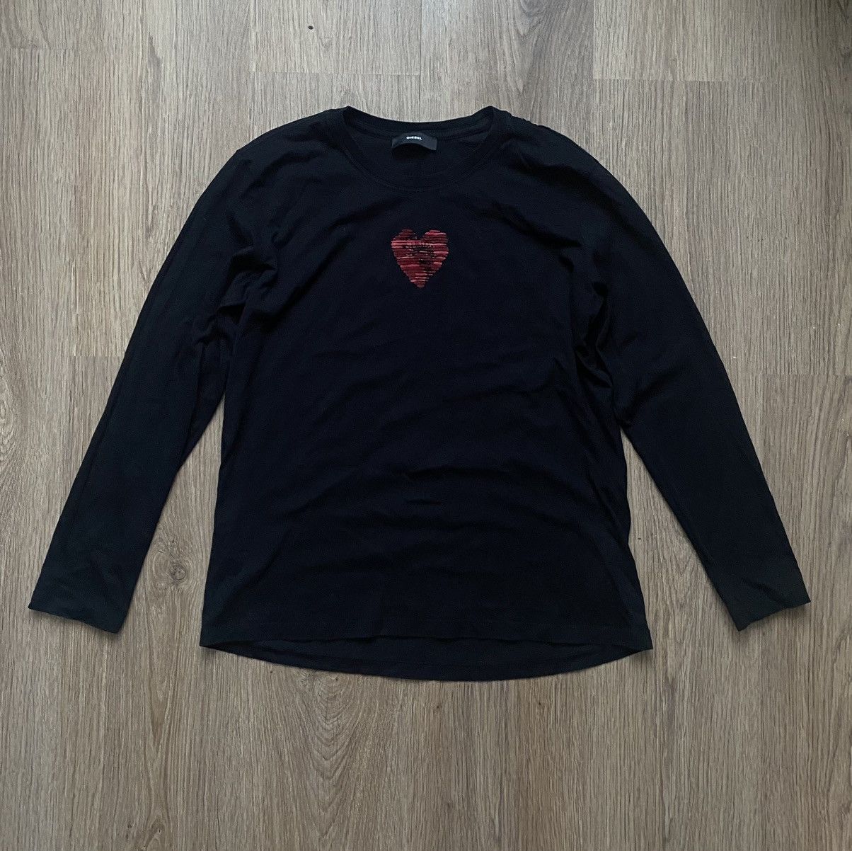 Diesel × Vintage Vintage Diesel Y2K heart logo avant garde long sleeve Size XL / US 12-14 / IT 48-50 - 1 Thumbnail