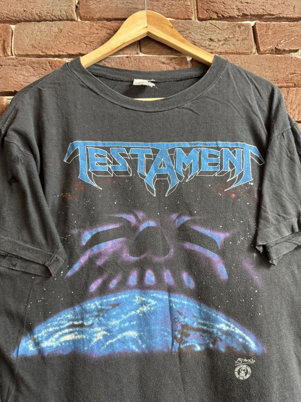 Band Tees Vintage 1988 TESTAMENT Euro Tour Metal Band T Shirt Large Size US L / EU 52-54 / 3 - 6 Thumbnail
