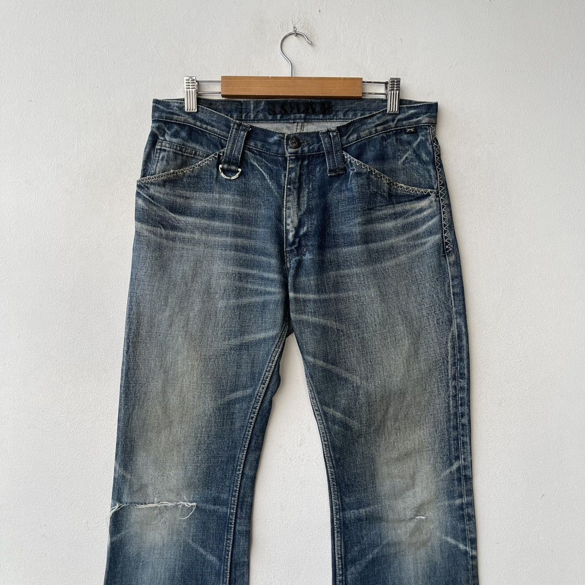 roarguns Flared Roar Guns Swarovski Crystal Pistols Thrashed Denim Size US 32 / EU 48 - 3 Thumbnail