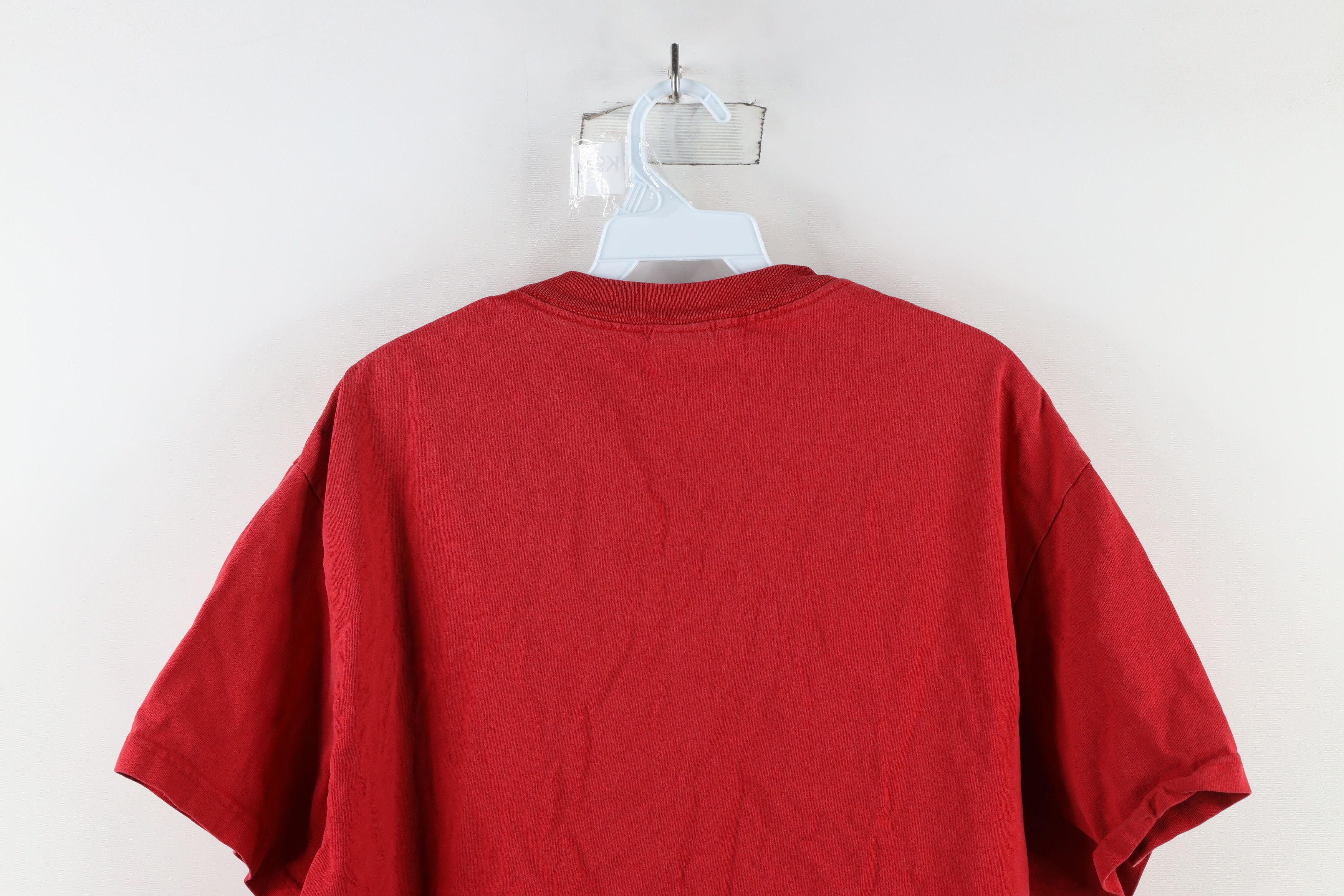 Vintage Vintage 90s Streetwear Spell Out Homer Alaska T-Shirt Red Size US L / EU 52-54 / 3 - 11 Thumbnail