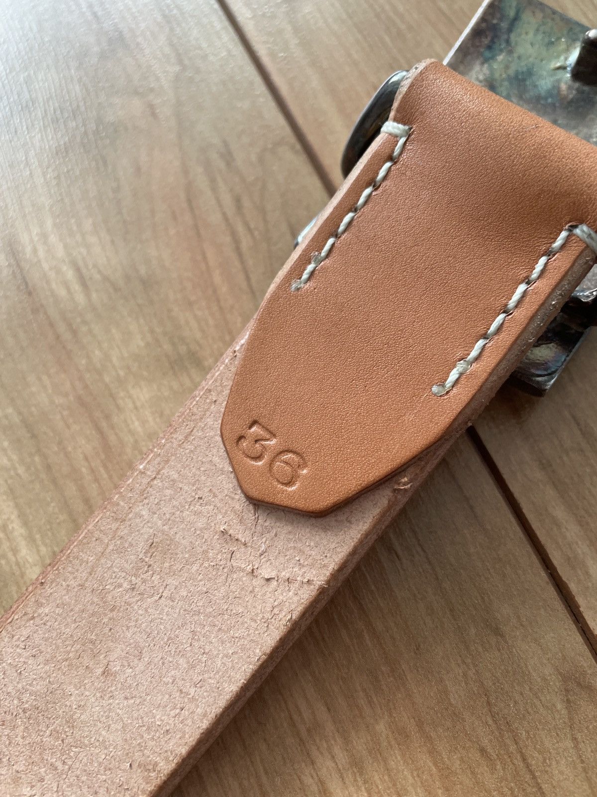 The Flat Head Plate Buckle Belt Size 36 - 2 Thumbnail