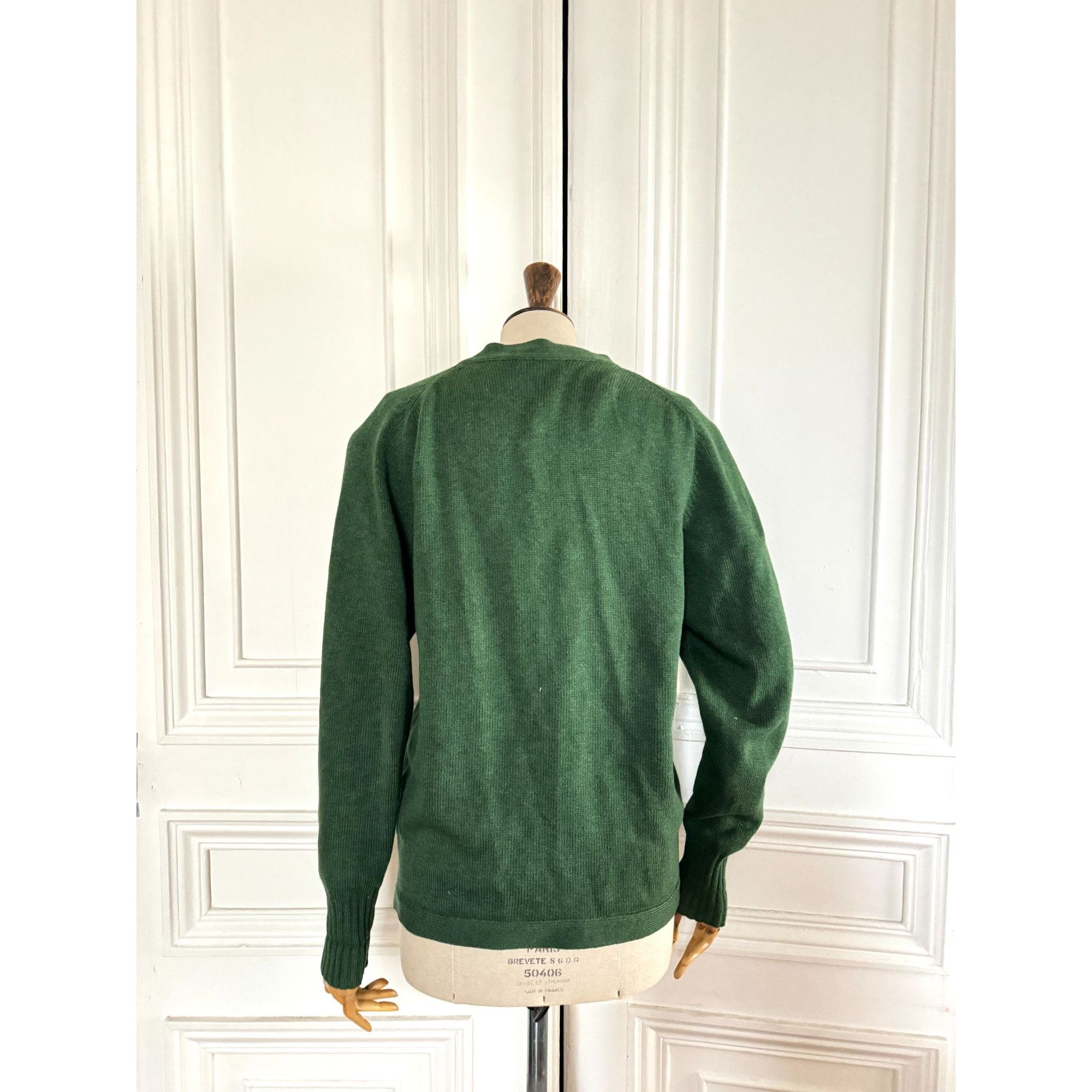 Hermes 1980s Green Scottish Wool Cardigan Size M / US 6-8 / IT 42-44 - 4 Thumbnail