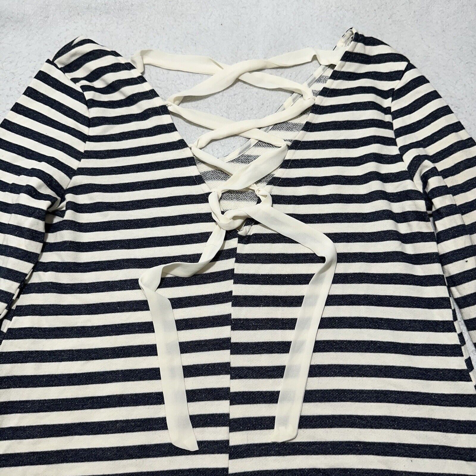 Other By & By XL A-Line Dress Crossback Navy Blue + White Striped Size XL / US 12-14 / IT 48-50 - 11 Thumbnail
