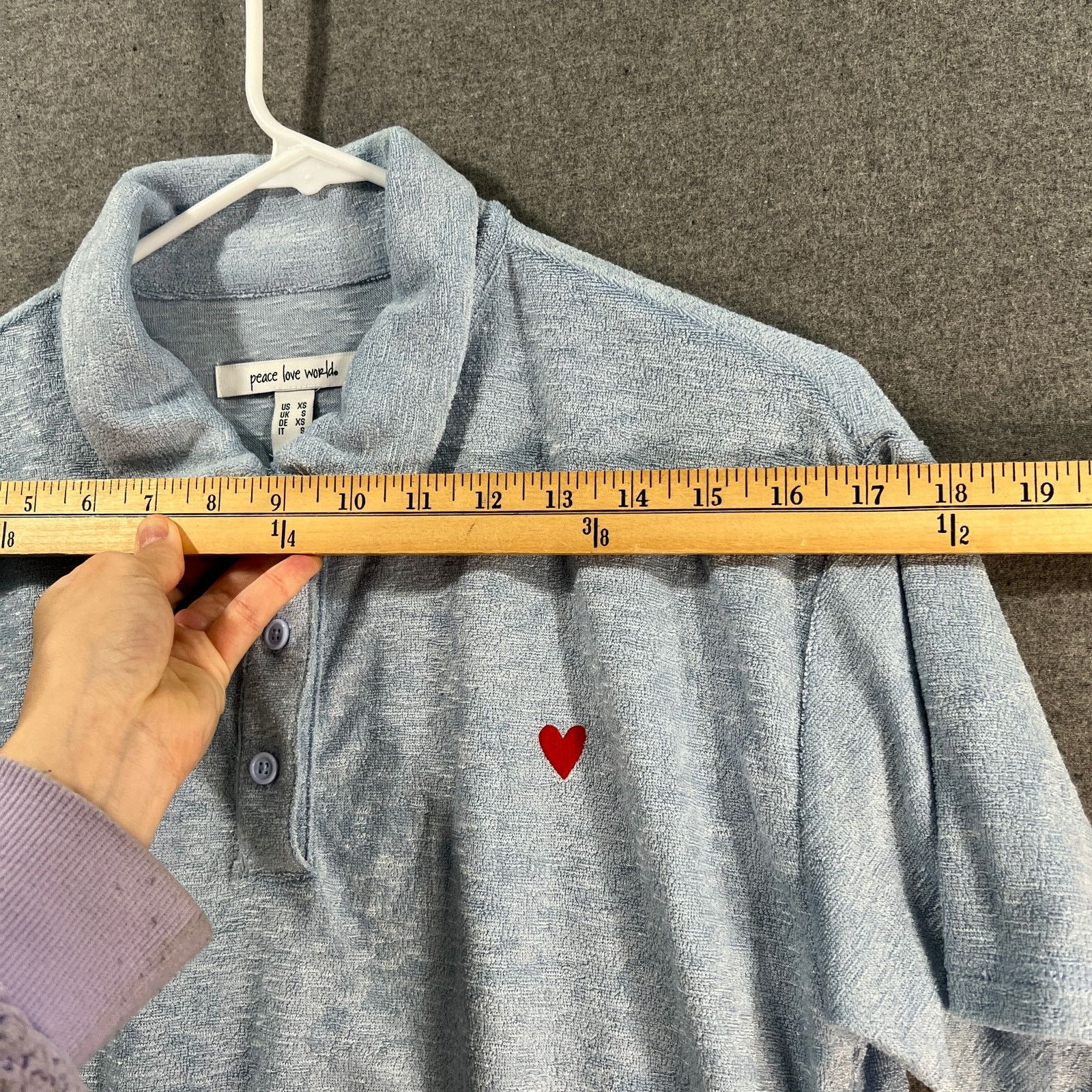 Other Peace Love World Terry Cloth Polo Shirt Serenity Size XS / US 0-2 / IT 36-38 - 6 Thumbnail