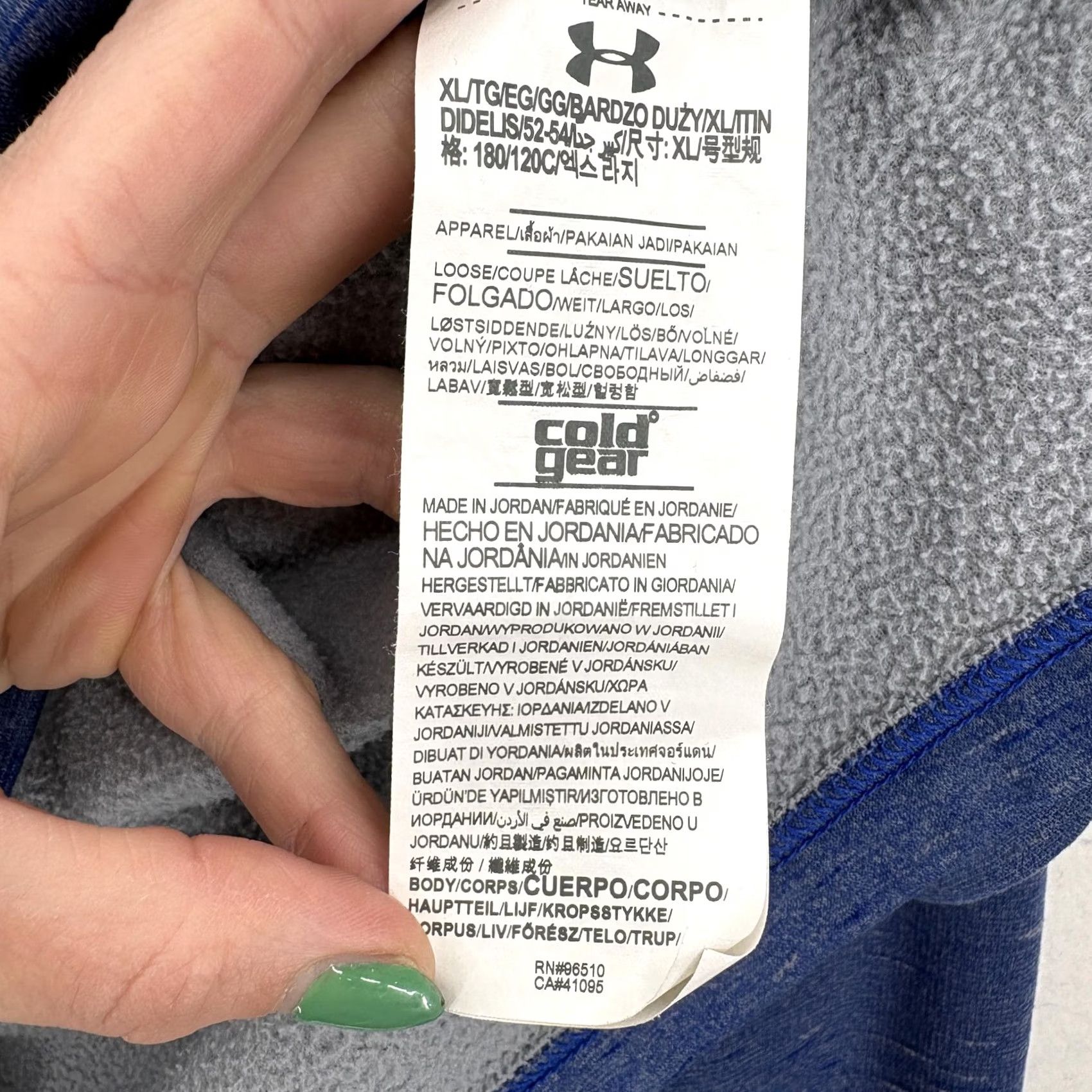 Under Armour Under Armour ColdGear Pullover Mens XL Blue 1/4 Zip Thermal Mock Neck Fleece Sweatshirt Size US XL / EU 56 / 4 - 5 Thumbnail