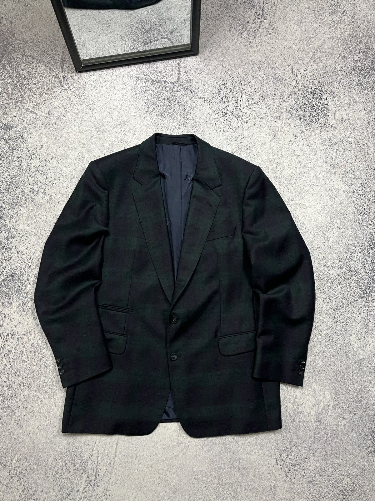 Burberry × Vintage Vintage Burberrys 90’s Wool Blazer Plaid Jacket Nova Check Size US L / EU 52-54 / 3 - 1 Thumbnail