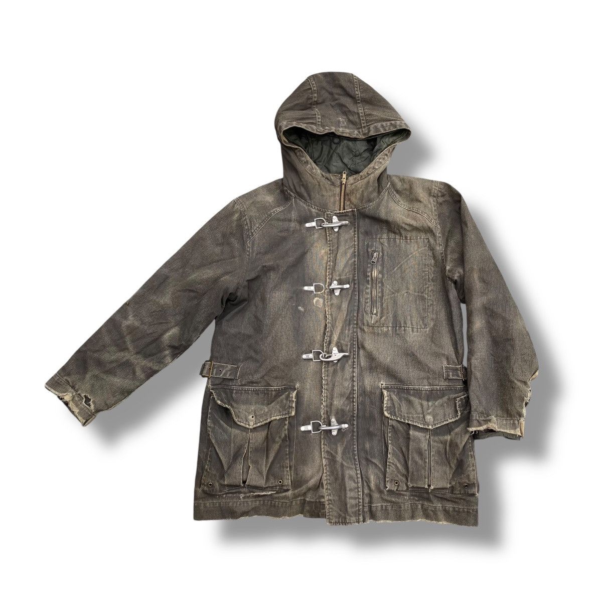 Le Grande Bleu (L.G.B.) 🇯🇵 ALL THE WAY WASHED DENIM DISTRESSED DESTROYED PARKA JACKET Size US M / EU 48-50 / 2 - 1 Thumbnail