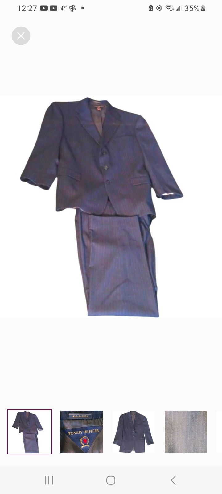 Tommy Hilfiger Vintage Tommy Hilfiger Pinstripe Suit Expressed via BELK Size 42R - 1 Thumbnail