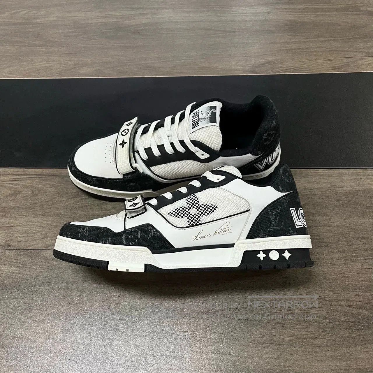 Louis Vuitton LV Trainer Black White Velcro Size 44. Size US 10.5 / EU 43-44 - 3 Thumbnail