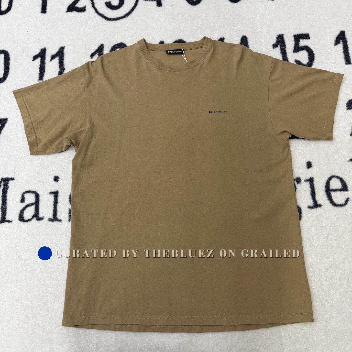 Balenciaga Balenciaga Khaki Black Label Printed Tee Size US M / EU 48-50 / 2 - 1 Thumbnail