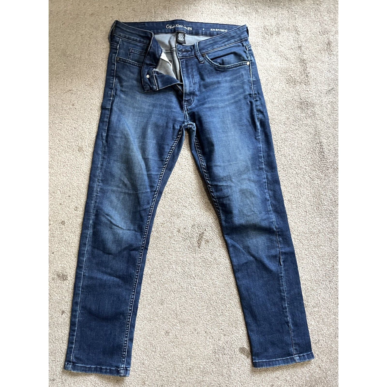Calvin Klein Calvin Klein Jeans Slim Boyfriend Women's Regular Size 6 Medium Wash Blue Straight" Size 28" / US 6 / IT 42 - 3 Thumbnail