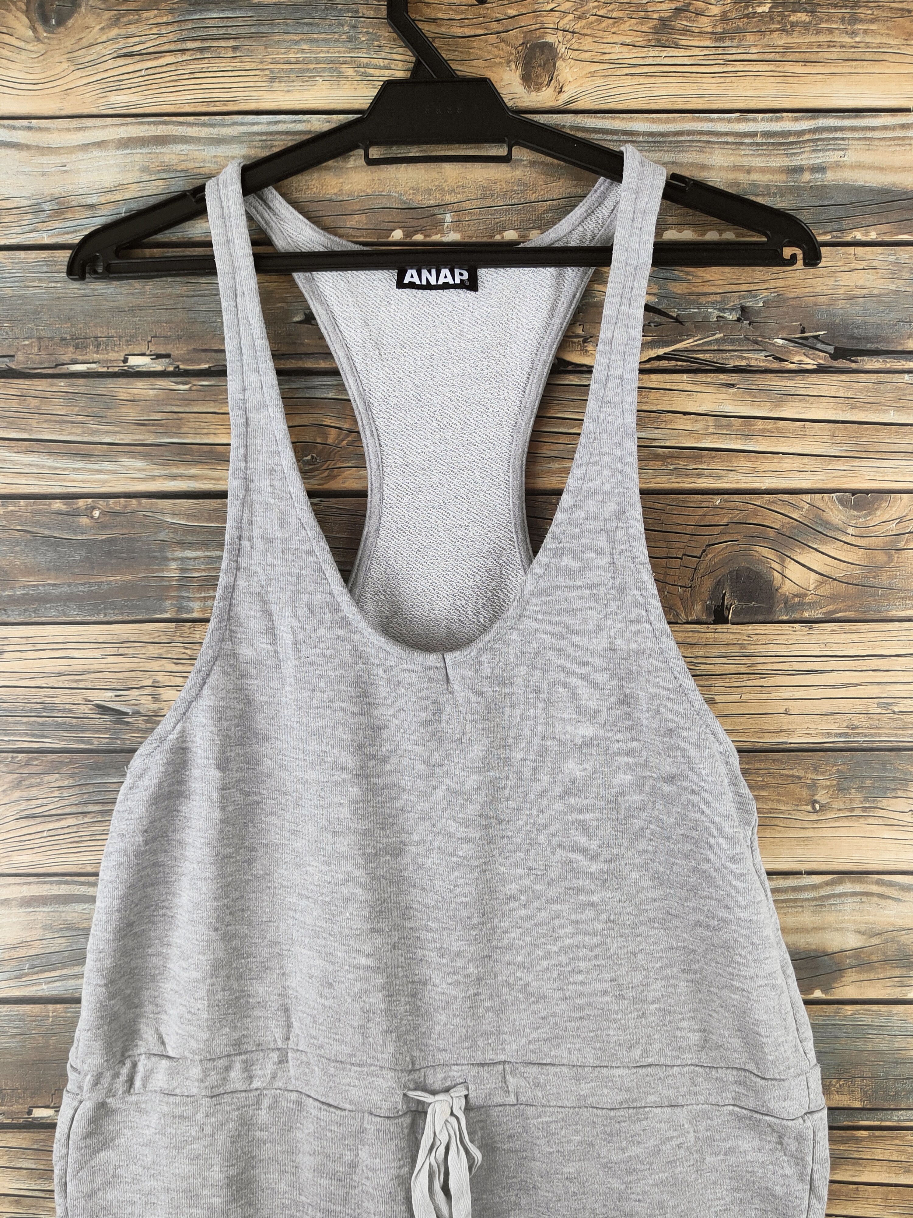 Japanese Brand Vintage Anap Gray Sleeveless Jumpsuits Size 35" - 3 Thumbnail