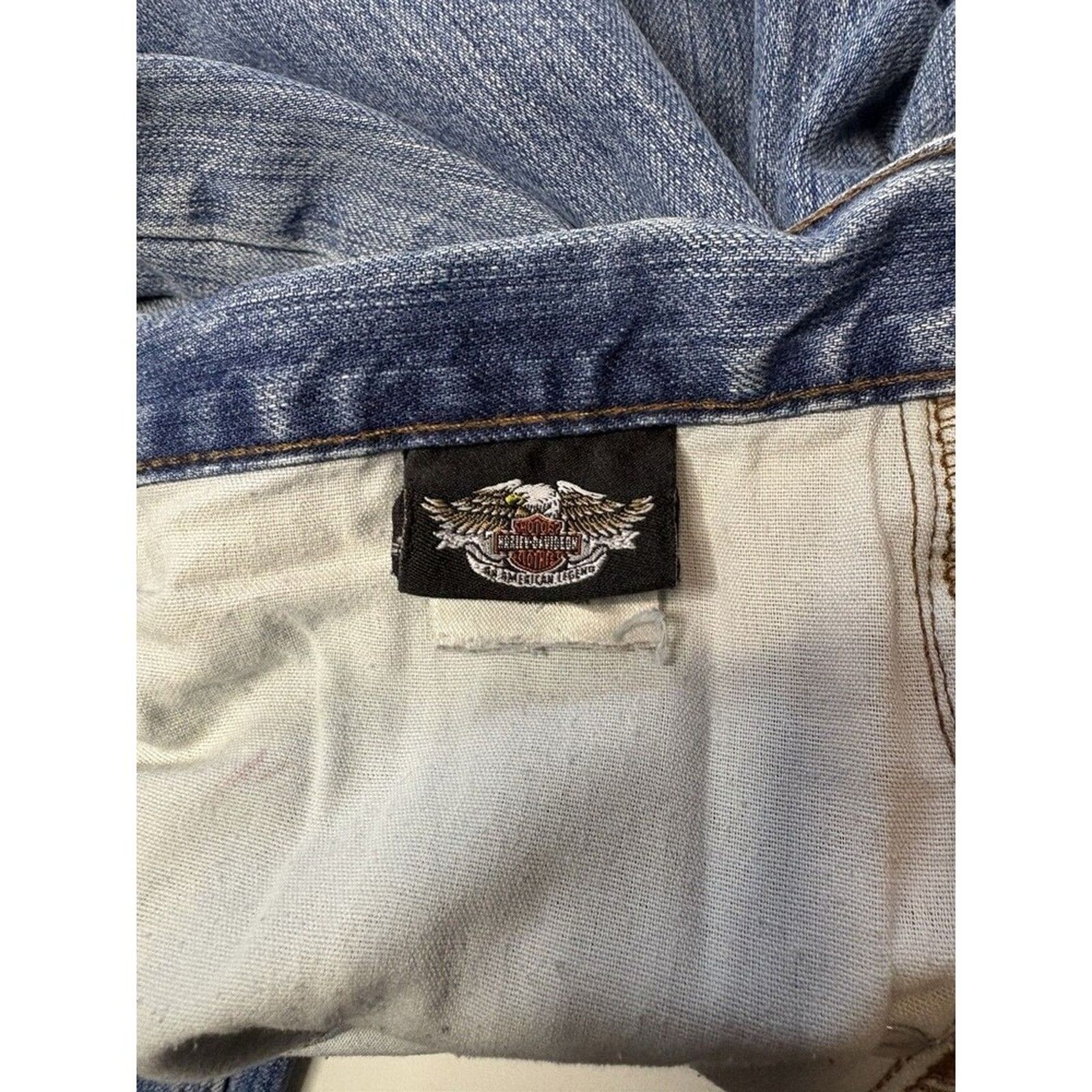 Harley Davidson Harley-Davidson Jeans Mens 38x34 Distressed Biker Motorcycle Size US 38 / EU 54 - 5 Thumbnail