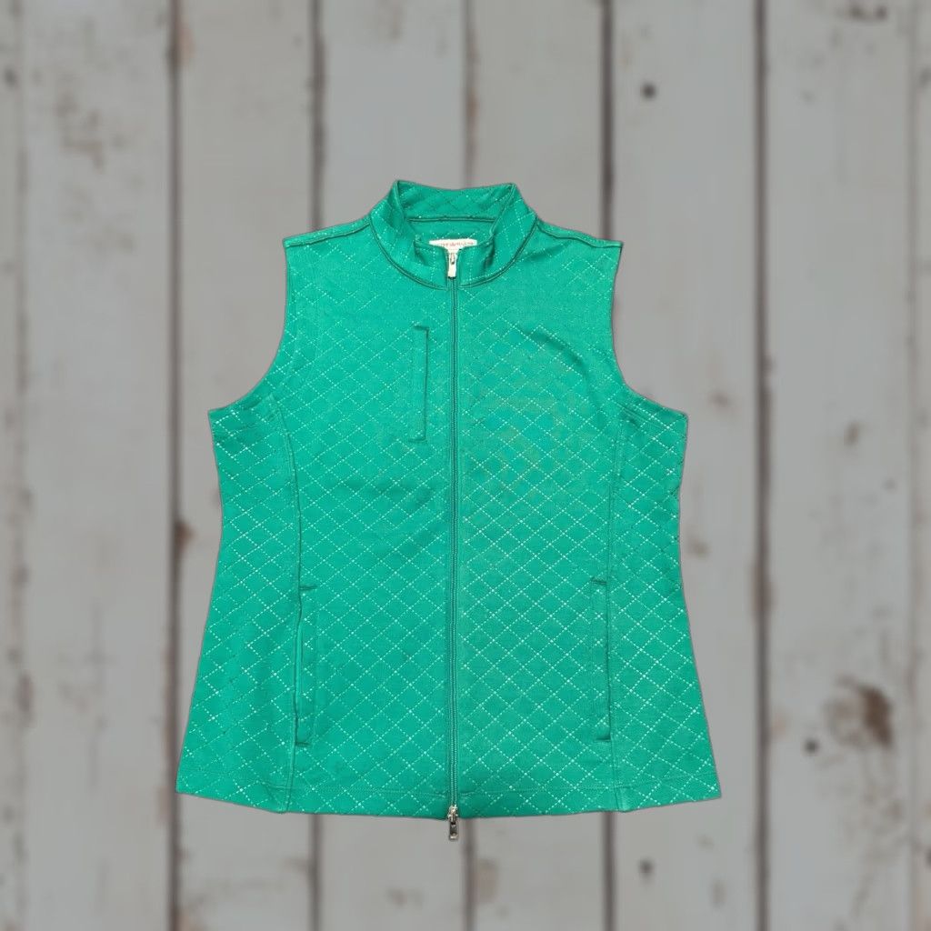 Peter Millar Peter Millar Vest Womens Green Golf Full Zip Ladies Polyester Size Large Size L / US 10 / IT 46 - 1 Thumbnail