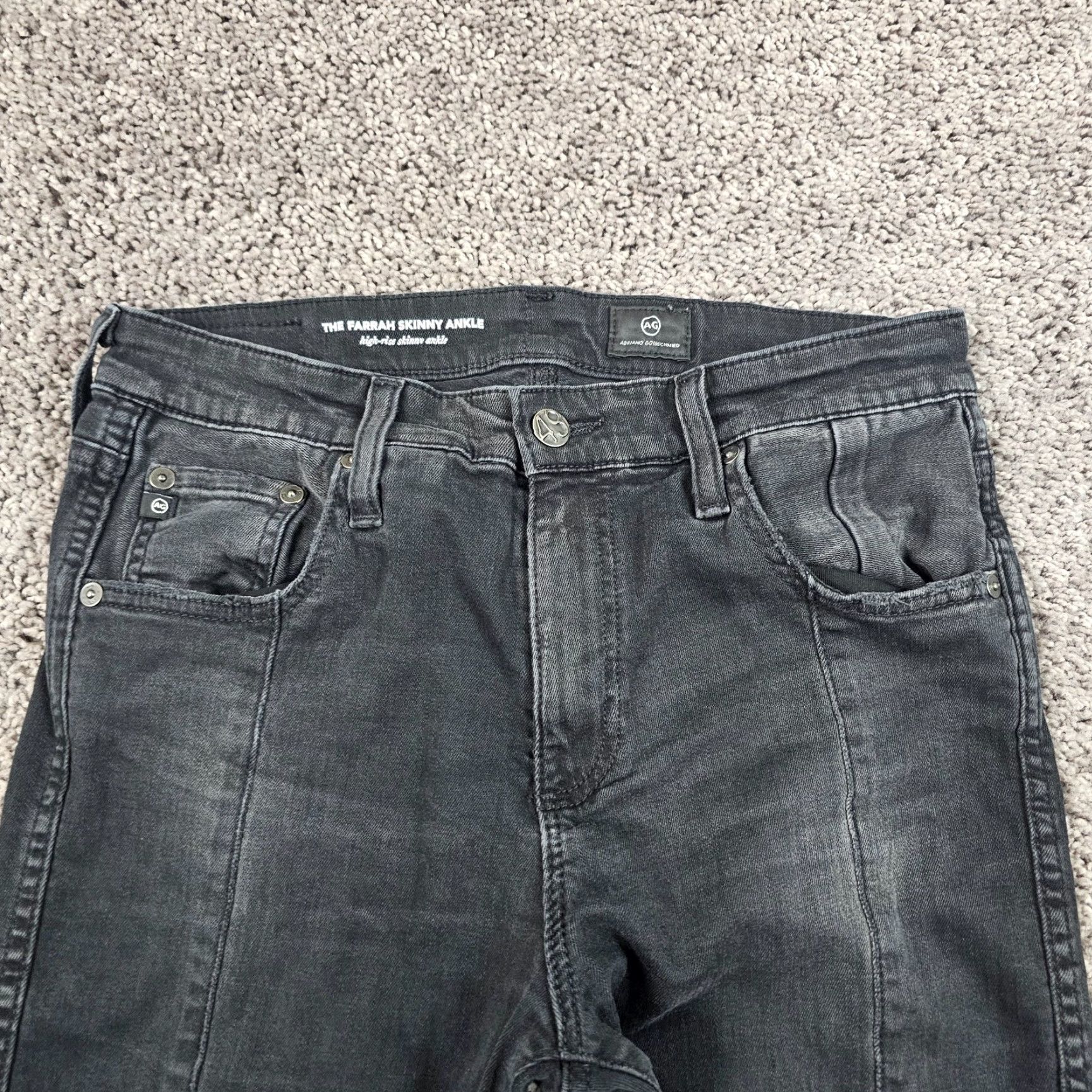 Vintage AG Adriano Goldschmied Black Skinny High Rise Ankle Jeans Womens 28 26x29 Size 28" / US 6 / IT 42 - 2 Thumbnail