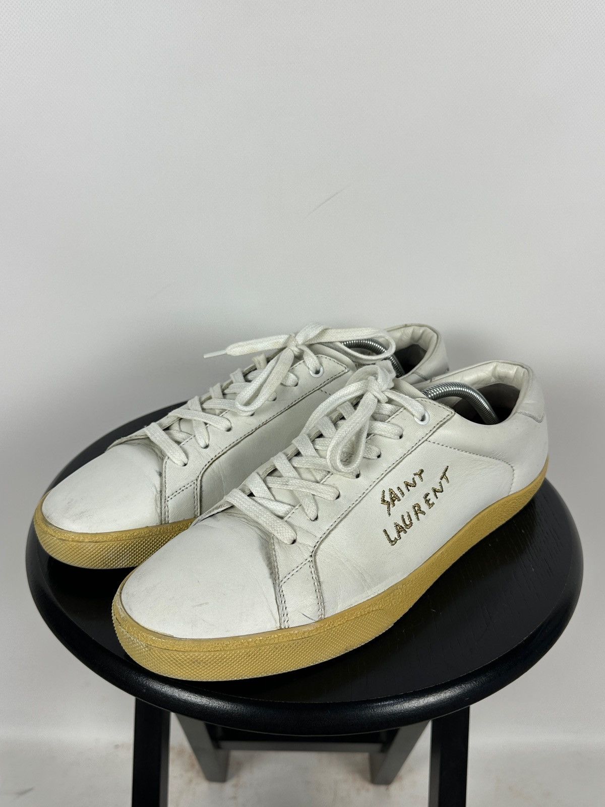 Saint Laurent Paris Saint Laurent Paris Court Classic Leather Low Top Sneakers Size US 12 / EU 45 - 4 Thumbnail