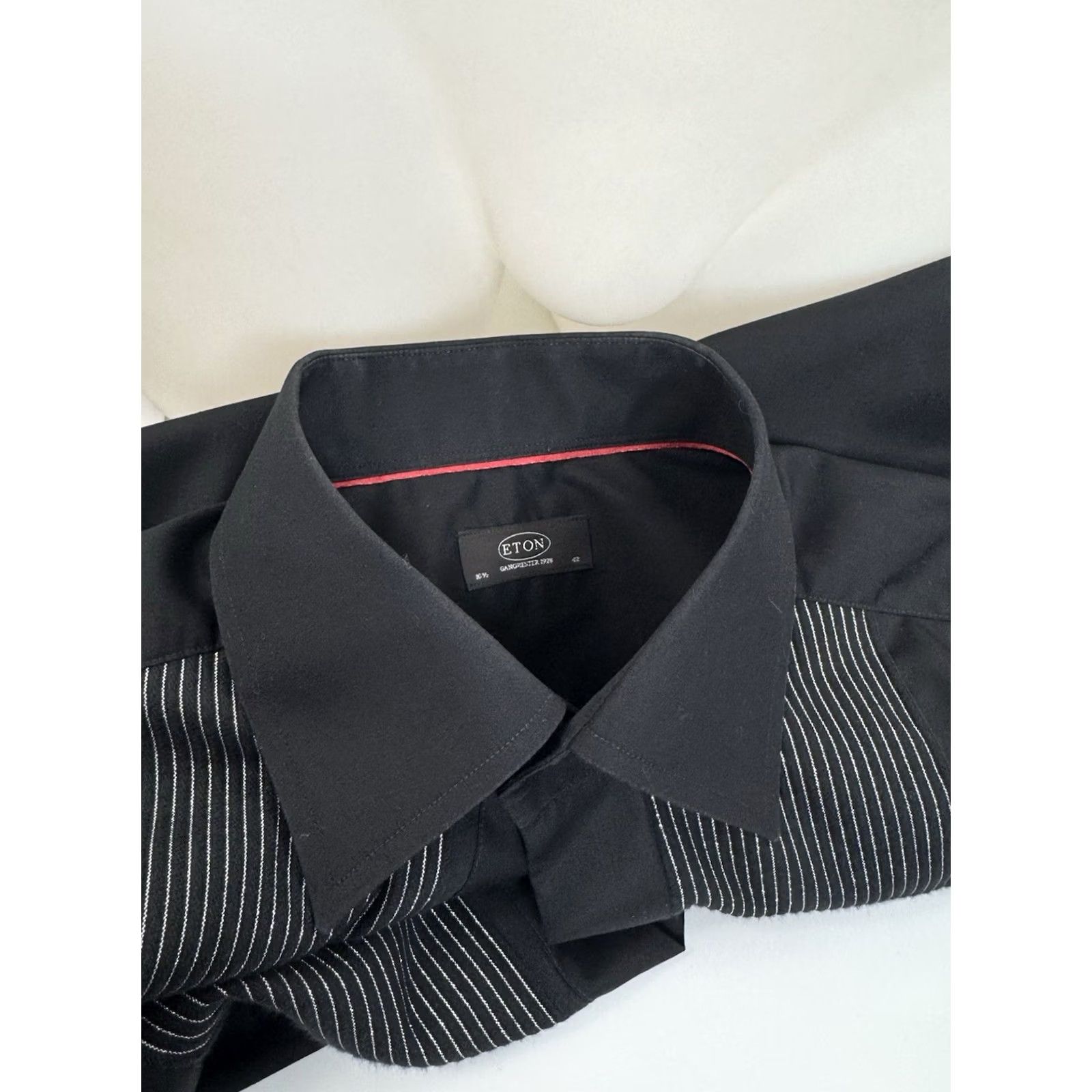 Eton ETON Shirt 16.5 Mens Black French Cuff Tuxedo Shiny BIB Ruffles 1928 Size US XL / EU 56 / 4 - 5 Thumbnail