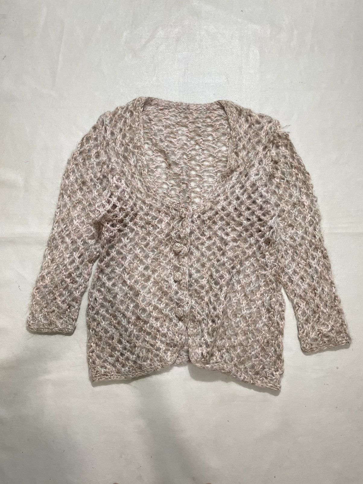 Vintage Vintage 1980s Fishnet Mohair Cardigan Size US S / EU 44-46 / 1 - 1 Thumbnail