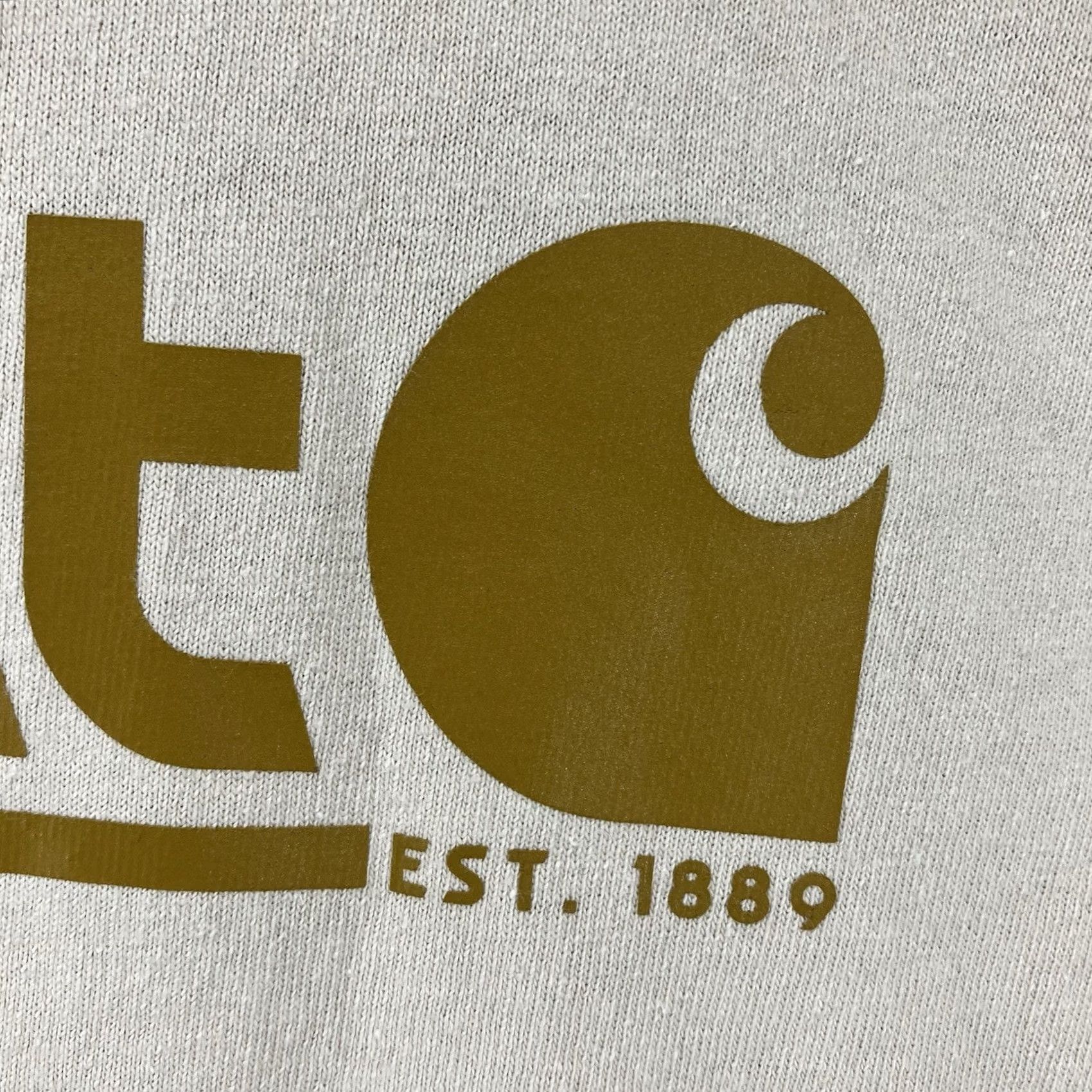 Carhartt Carhartt Men's Long Sleeve T-Shirt Relaxed Fit Large Chest Logo Beige EUC Size US L / EU 52-54 / 3 - 5 Thumbnail