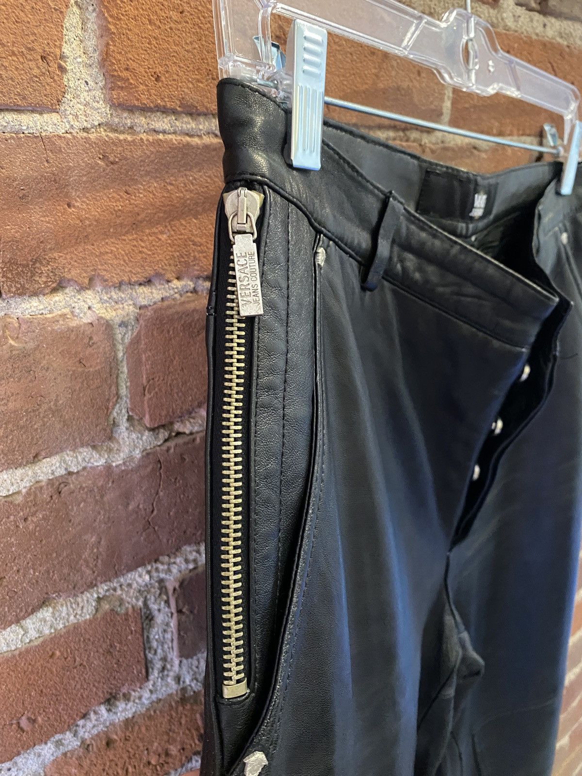 Versace Jeans Couture Vintage Versace Jeans Couture Black Leather Pants Size US 32 / EU 48 - 5 Thumbnail