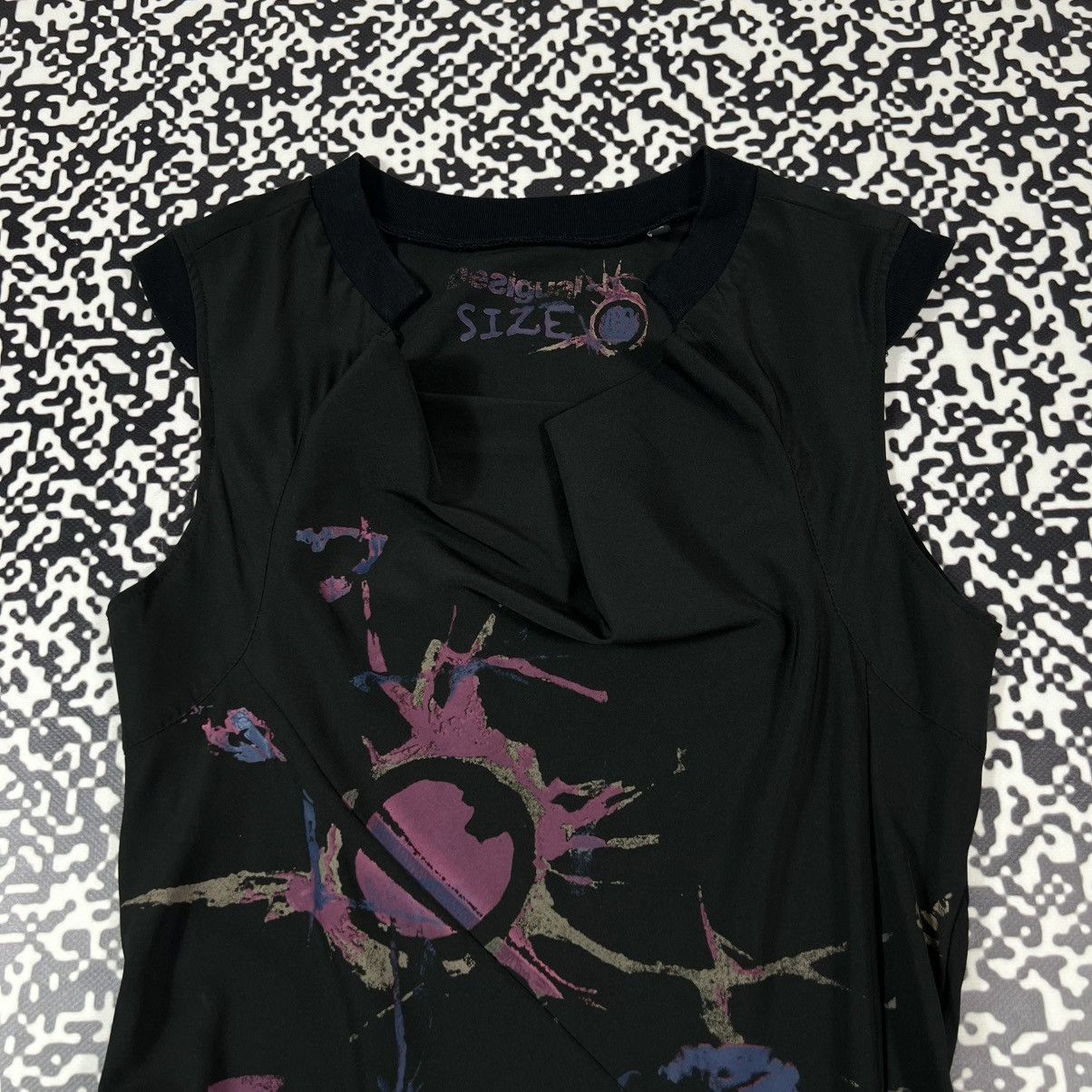 Desigual Vintage Y2K Desigual Painted Abstract Print Flared Dress Size M / US 6-8 / IT 42-44 - 14 Thumbnail