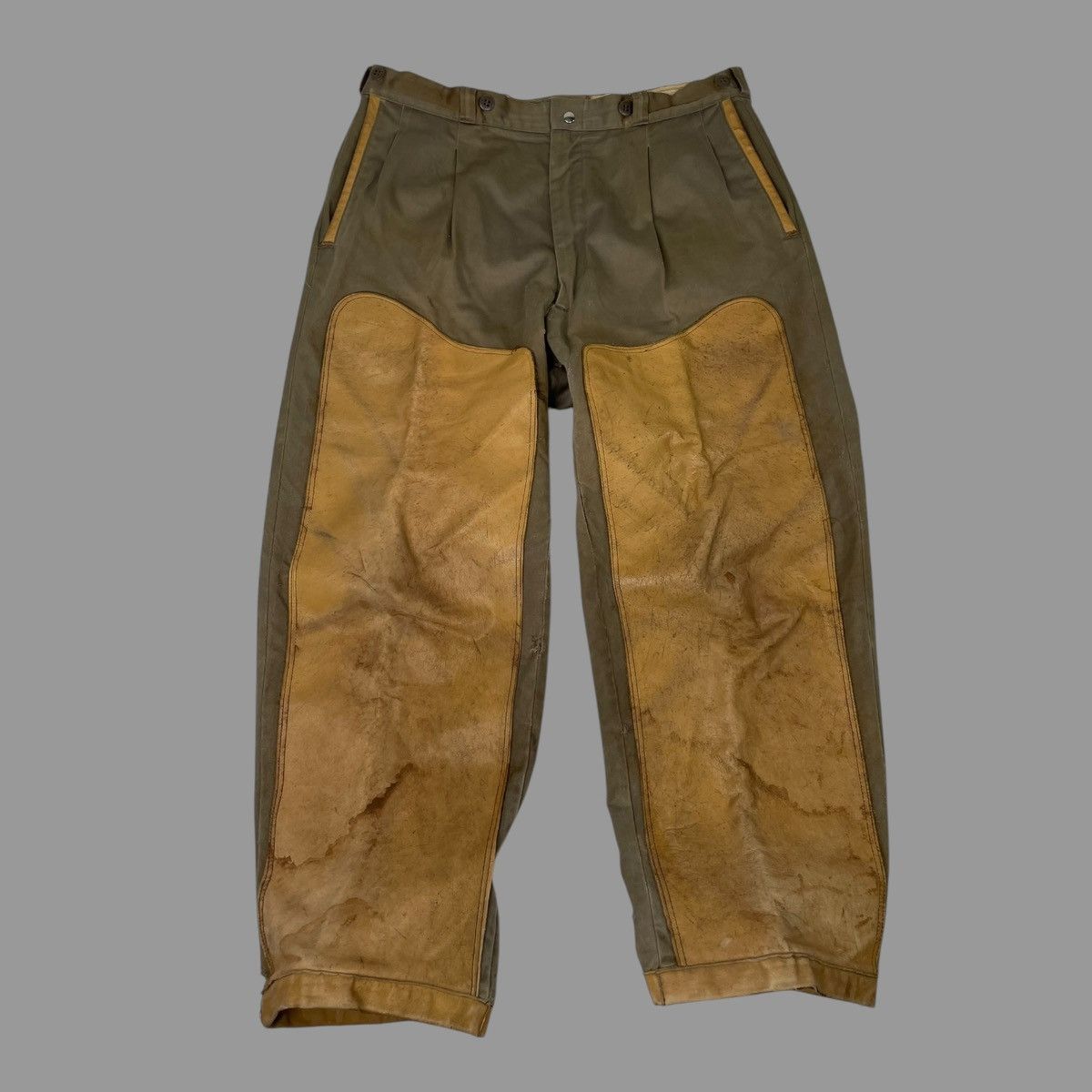 Vintage Vintage 1960s leather double knee hunting pants Size US 35 - 1 Thumbnail