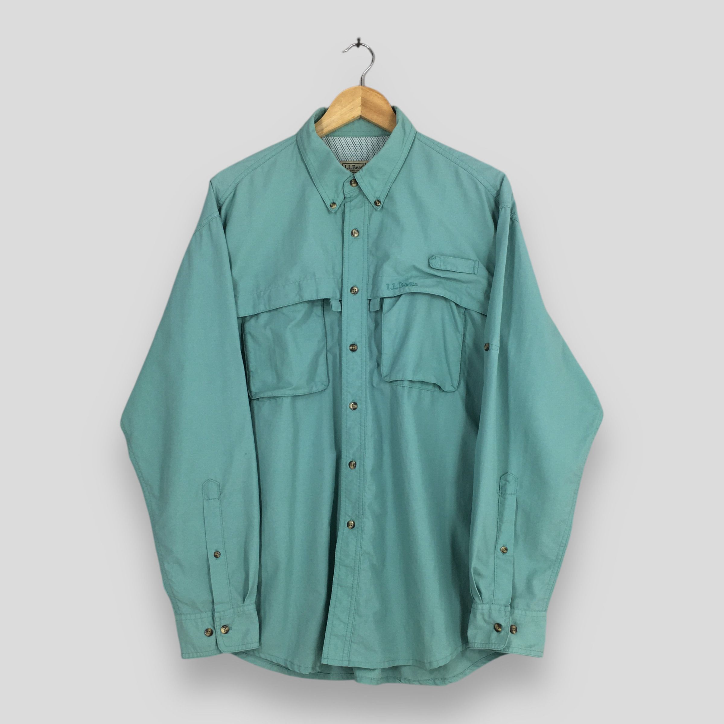 L.L. Bean Vintage L.L. Bean Turquoise Long-Sleeve Shirt Large Size US L / EU 52-54 / 3 - 1 Thumbnail