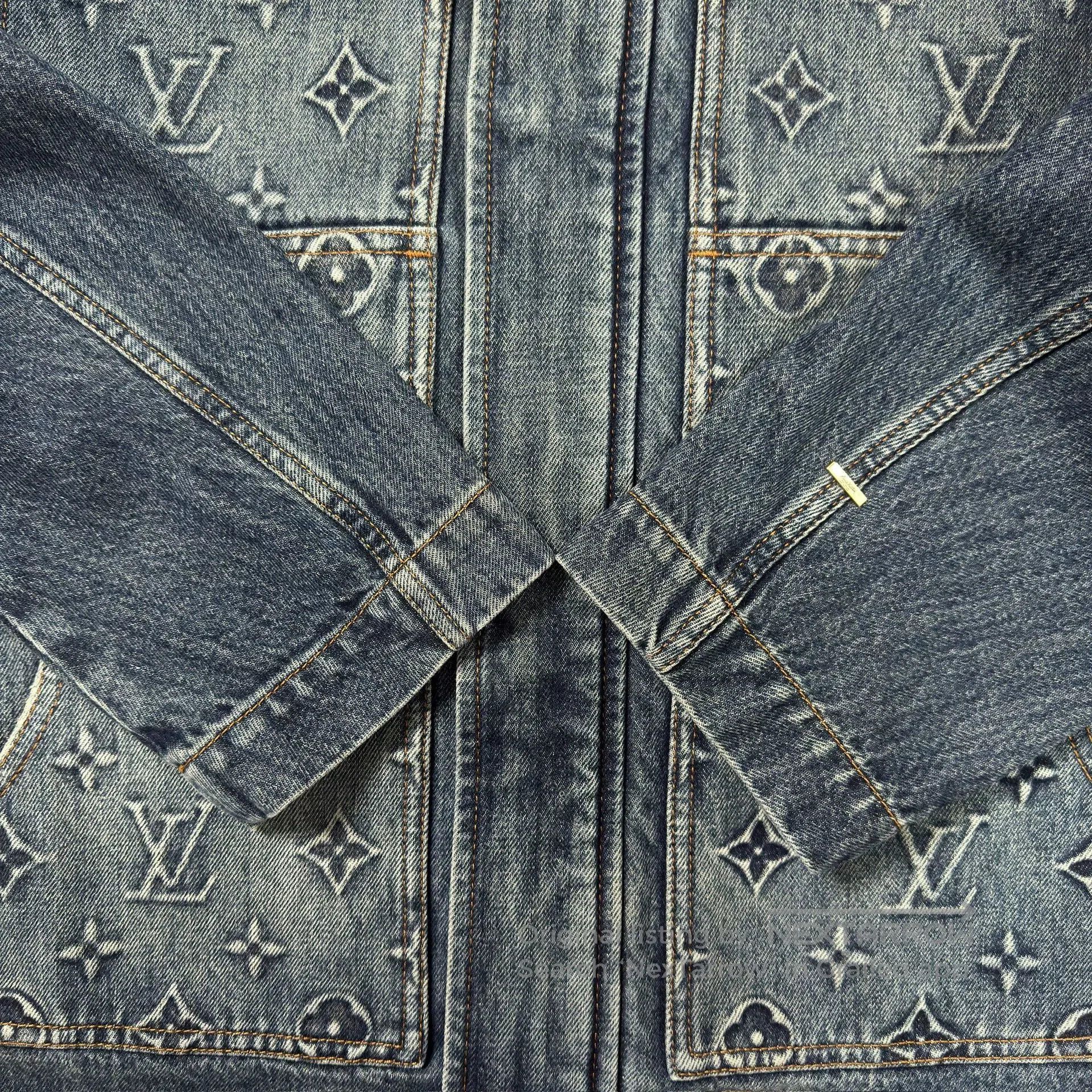 Louis Vuitton LV Blue Denim Jacket with Logos. Size US M / EU 48-50 / 2 - 6 Thumbnail