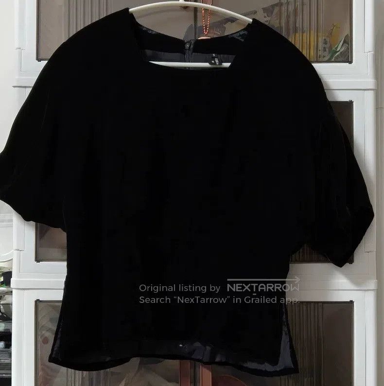 Comme Des Garcons Square neck velvet coat