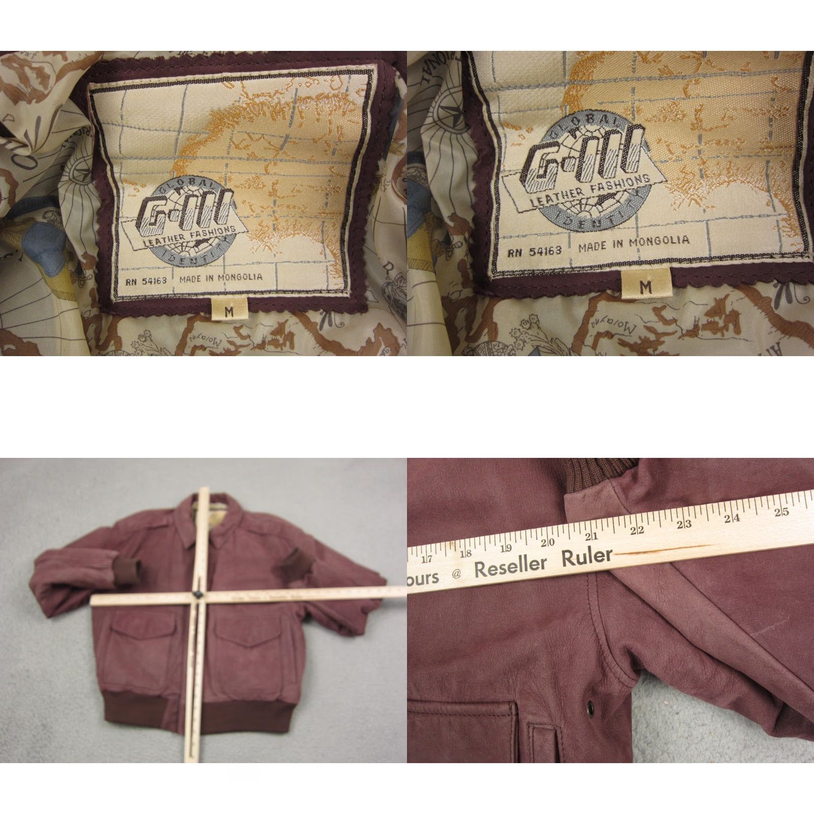 G-III VINTAGE G-III A1 FLIGHT JACKET Mens Bomber Leather Red Full Zip 90s Suede Mid-Length Size M Size US M / EU 48-50 / 2 - 8 Thumbnail