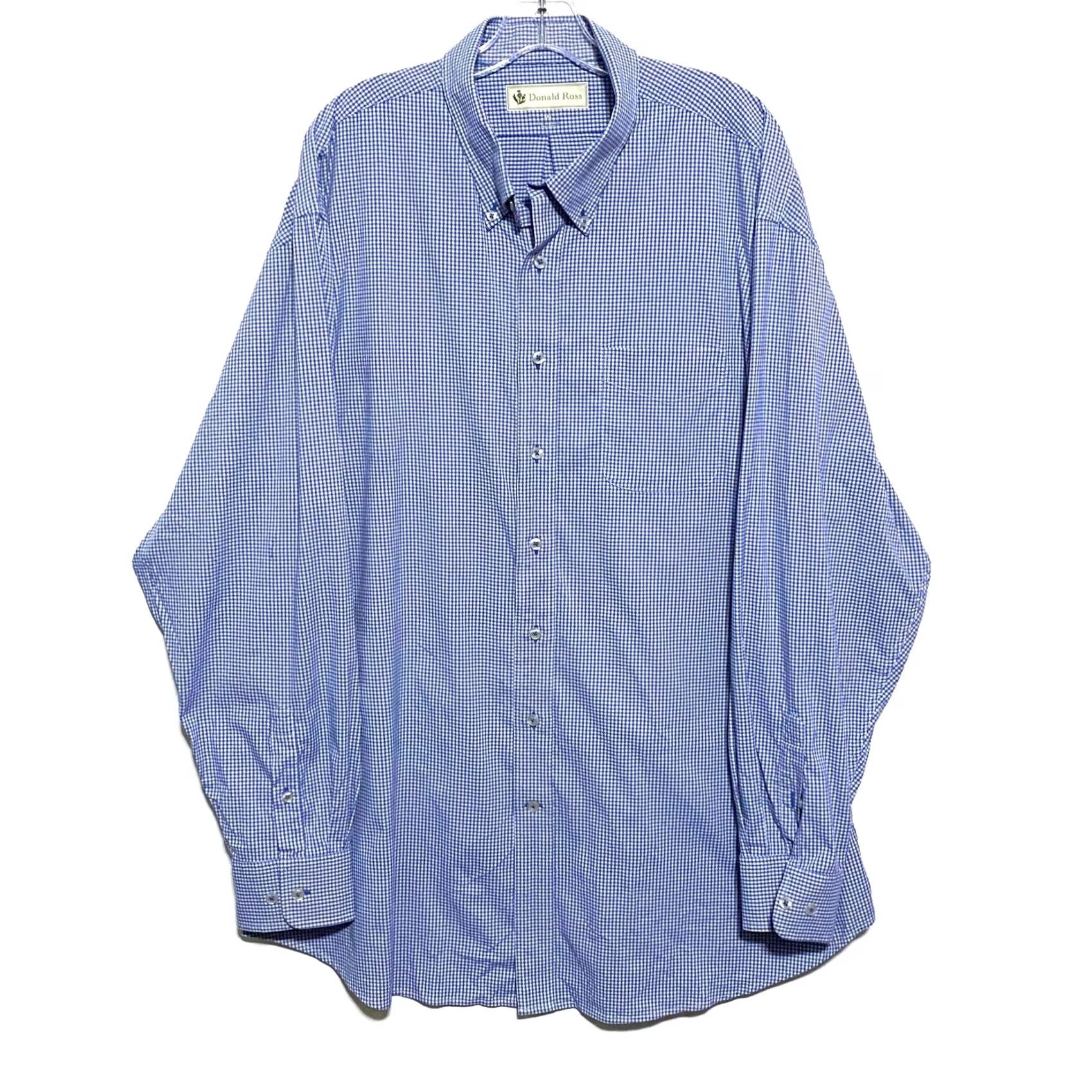 Vintage Donald Ross Button Shirt Mens XXL Blue White Gingham Golf Classic Office Work Size US XXL / EU 58 / 5 - 2 Thumbnail