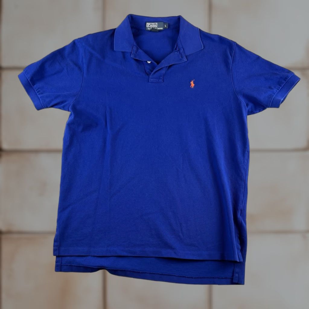 Ralph Lauren VINTAGE Ralph Lauren Polo Shirt Men L Blue 100% Cotton Logo Embroidered Preppy Classic Tennis Wearable Casual Size US L / EU 52-54 / 3 - 1 Thumbnail