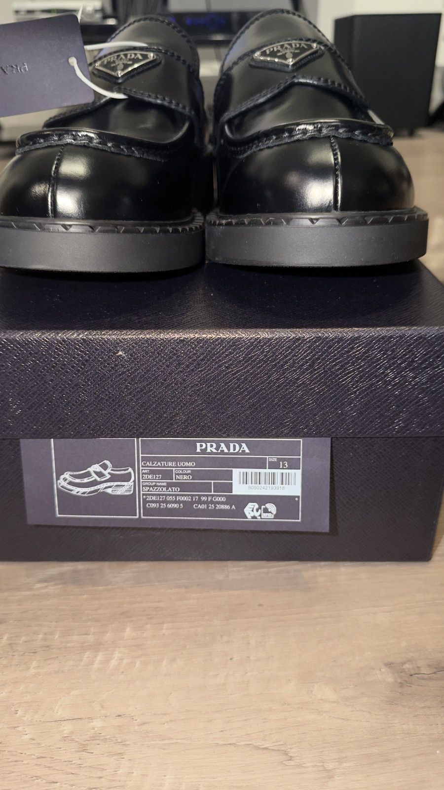 Prada Prada Mens Brushed Leather Size US 14 / EU 47 - 6 Thumbnail