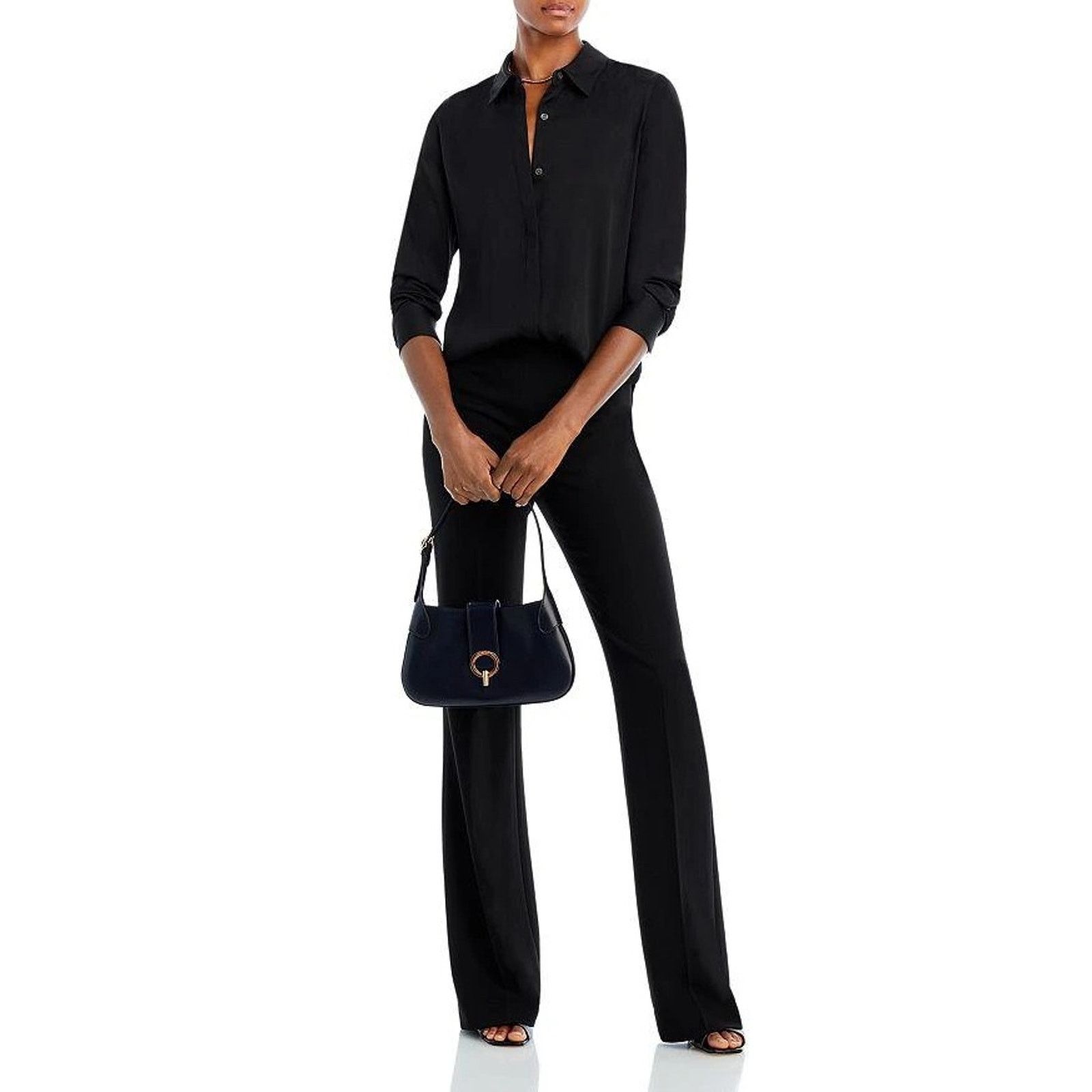 Theory Theory Women Black Silk Classic Button Down Blouse Shirt S Size S / US 4 / IT 40 - 3 Thumbnail