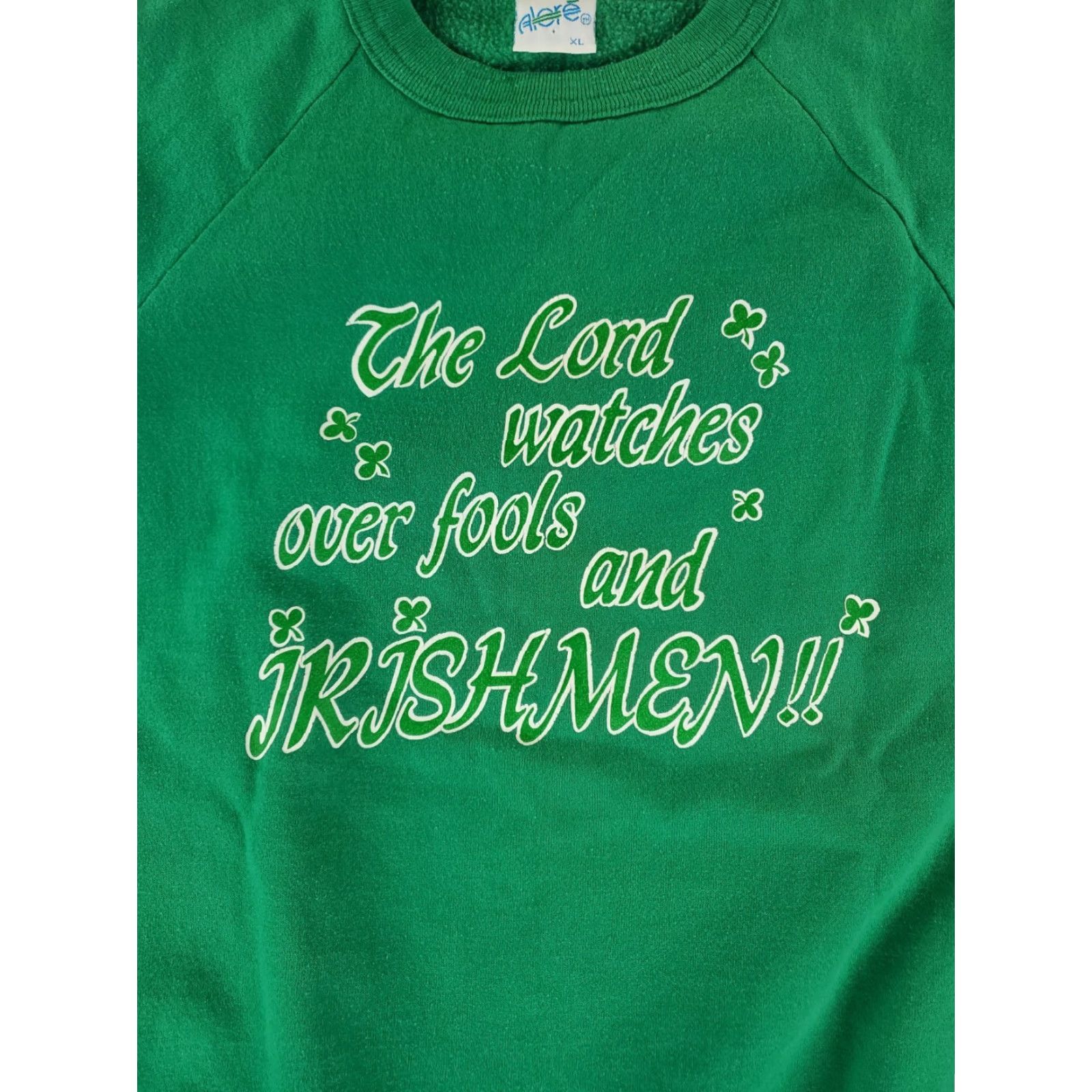 Vintage VINTAGE Alore St Patricks Day Sweatshirt Green XL Mens Made USA 80s 90s Crew Neck Pullover Sweatshirt Size US XL / EU 56 / 4 - 2 Thumbnail