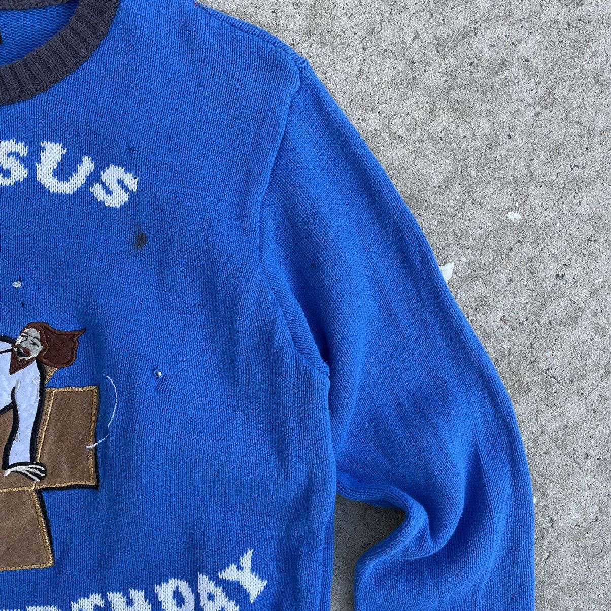 Japanese Brand × Vintage Vintage Knit Sweater Go Jesus It’s Your Birthday Logo Y2K Size US M / EU 48-50 / 2 - 6 Thumbnail